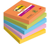 Bloczek samoprzylepny 76x76mm 90k mix kolorów (5szt) POST-IT Super Sticky BOOST