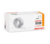 Etykiety cenowe w rolce do metkownicy jednorzędowej 21x12 mm, (6 sztuk) białe z dziurką , trwały klej, METO M30014356