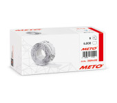 Etykiety cenowe w rolce do metkownicy jednorzędowej, 26x12 mm, (6 sztuk) białe faliste, trwały klej, odporne na mróz METO M3001