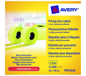 Etykieta do metk.2rz.16x26mm żołta 10 trwała 1200szt.rolka YPLP1626 AVERY ZWECKFORM