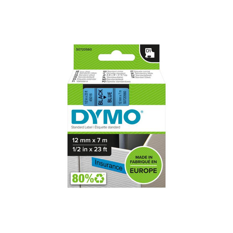 Taśma 12mm/7m czarny /niebieski 45016 DYMO S0720560