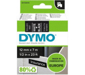 Taśma biały nadruk na czarnym 12mm x 7m DYMO S0720610