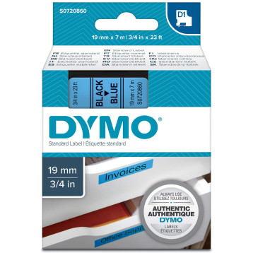 Taśma czarny nadruk na niebieskim 19mm x 7m DYMO S0720860 Taśma czarny nadruk na niebieskim 19mm x 7m DYMO S0720860