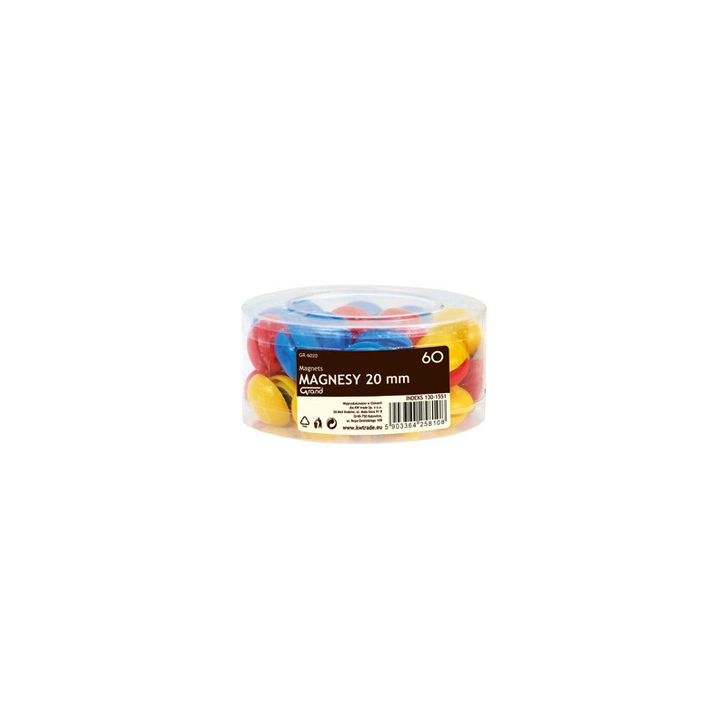 Magnesy GR-6020 20mm 60szt. 130-1551