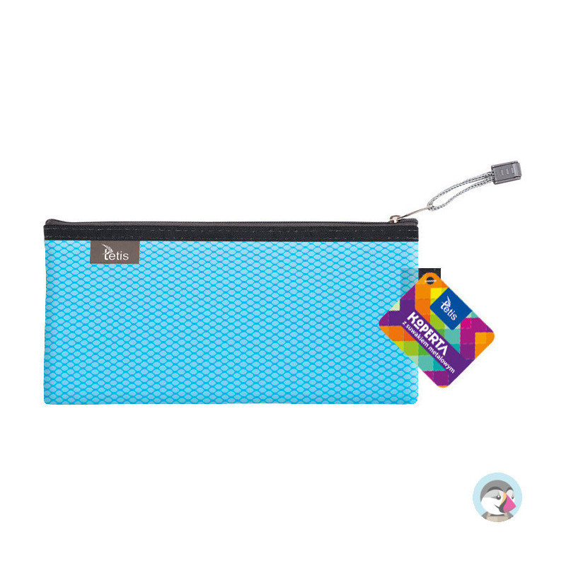 Koperta 24x12cm z suwakiem metalowym TETIS BT609-N niebieska