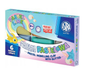 Modelina termoutwardzalna pastelowa z brokatem zestaw 6 kolorów 304118001 ASTRA