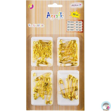 Agrafki złote mix wielkości (100 szt.) AGR-0910 ALIGA