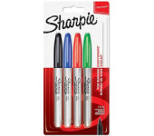 Marker SHARPIE FINE 4 kolory blister - czerwony, zielony, niebieski, czarny 1985858