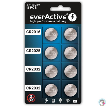 Bateria EVERACTIVE CR2032/CR2025/CR2016 litowa blister mix (8szt)