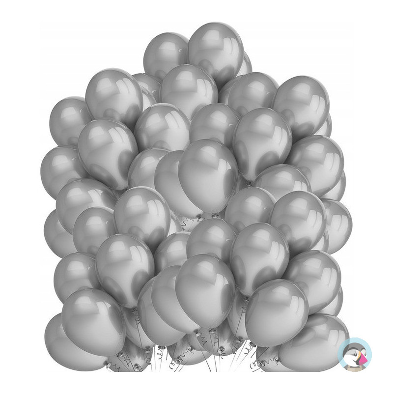 Balony metalizowane srebrne 10 (50szt.) FIORELLO 170-2631