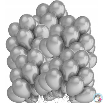 Balony metalizowane srebrne 10 (50szt.) FIORELLO 170-2631