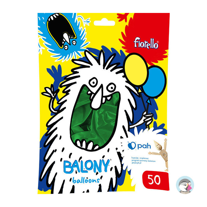 Balony metalizowane zielone 12 ( 50szt.) FIORELLO 170-2655