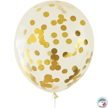 Balony z konfetti złote 30cm (5 szt) BKN-8575 ALIGA