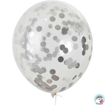 Balony z konfetti srebrne 30cm (5szt) BKN-8599 ALIGA