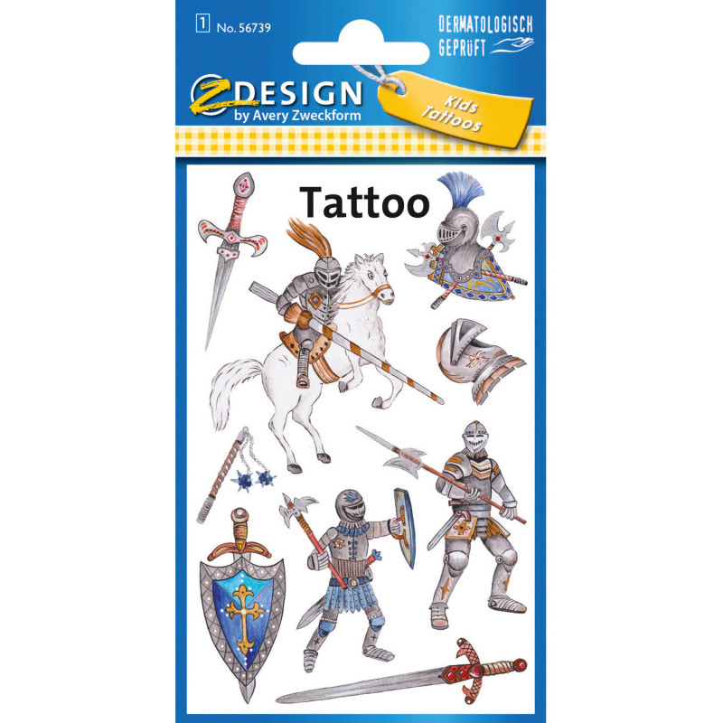 Naklejki tatuaże dla dzieci RYCERZ 56739 Z-DESIGN KIDS TATTOO AVERY ZWECKFORM