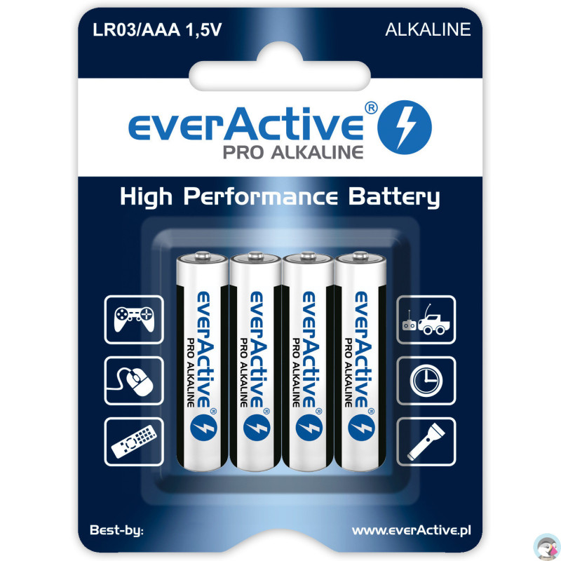 Bateria EVERACTIVE Pro Alkaline AAA/LR03 alkaliczna blister (4szt)