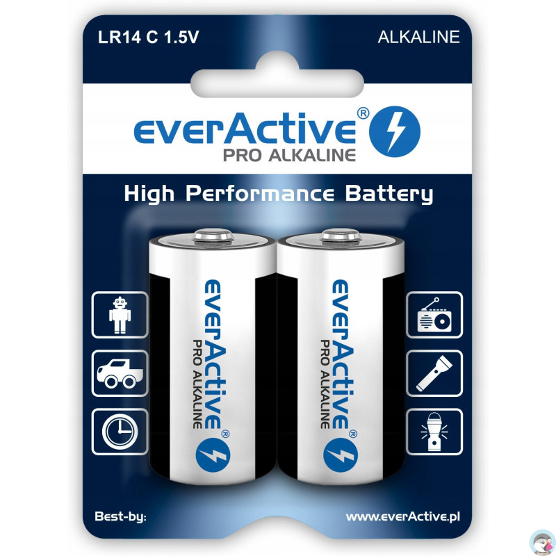 Bateria EVERACTIVE Pro Alkaline C/LR14 alkaliczna blister (2szt)