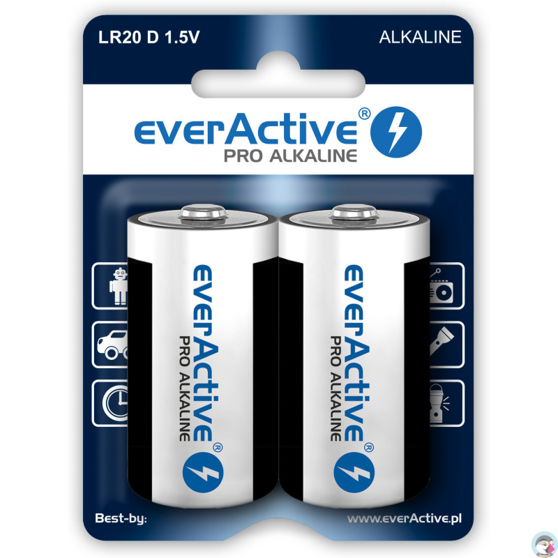 Bateria EVERACTIVE Pro Alkaline D/LR20 alkaliczna blister (2szt)