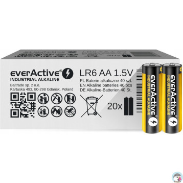 Bateria EVERACTIVE Industrial Alkaline AA/LR6 alkaliczna pudełko (40szt)