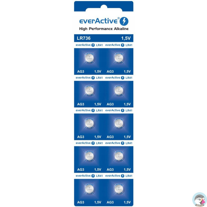 Bateria EVERACTIVE AG3/LR41/LR736 1,5V guzikowa blister (10szt)