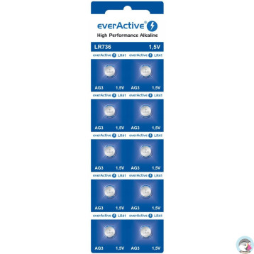 Bateria EVERACTIVE AG3/LR41/LR736 1,5V guzikowa blister (10szt)