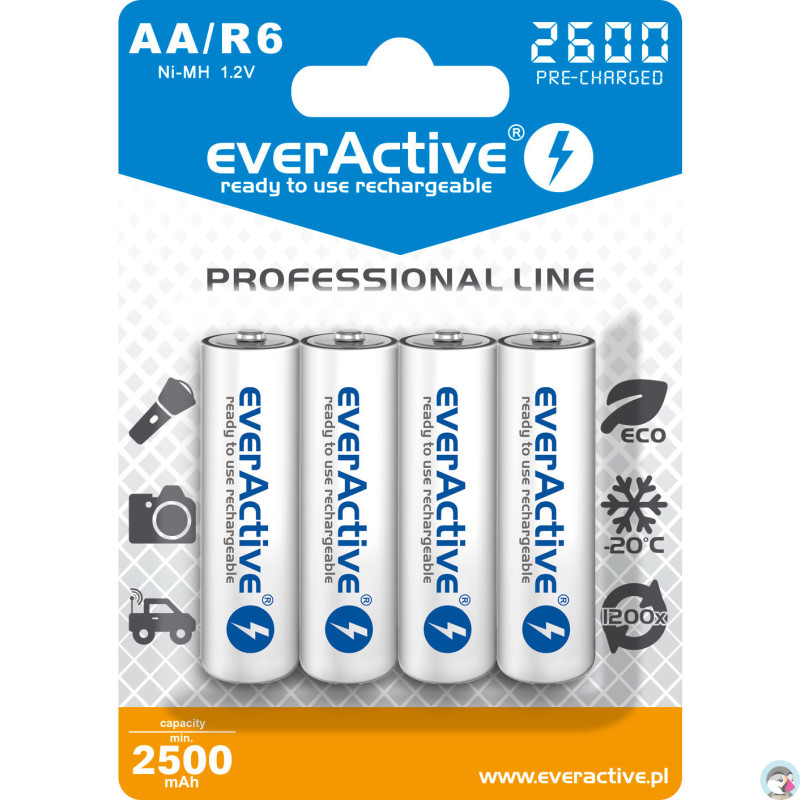 Akumulatorek EVERACTIVE Professional Line AA/HR6 2500mAh (4szt)