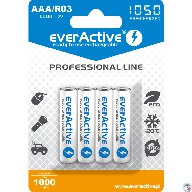 Akumulatorek EVERACTIVE Professional Line AAA/HR03 1000mAh (4szt)