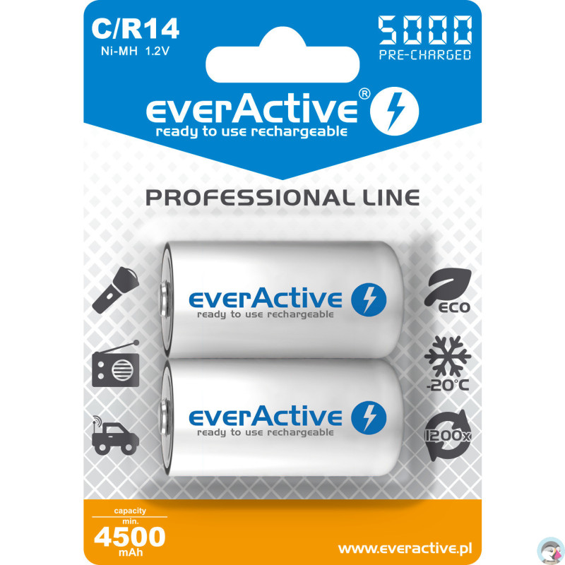 Akumulatorek EVERACTIVE Professional Line C/HR14 4500mAh (2szt)