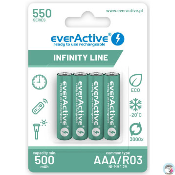 Akumulatorek EVERACTIVE Infinity Line AAA/HR03 550mAh (4szt)