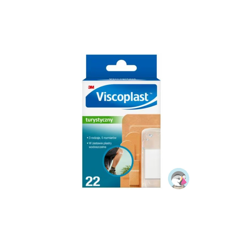 Plaster uniwersalny VISCOPLAST, zestaw turystyczny 5 rozmiarów 22sztuki 3M