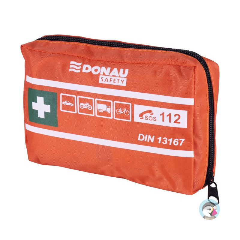 Apteczka samochodowa DONAU SAFETY materiałowa DIN13167 MINI pomarańczowa 32542211-07
