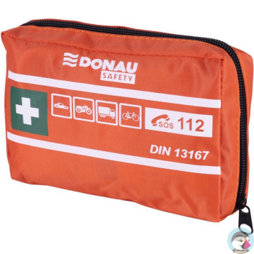 Apteczka samochodowa DONAU SAFETY materiałowa DIN13167 MINI pomarańczowa 32542211-07
