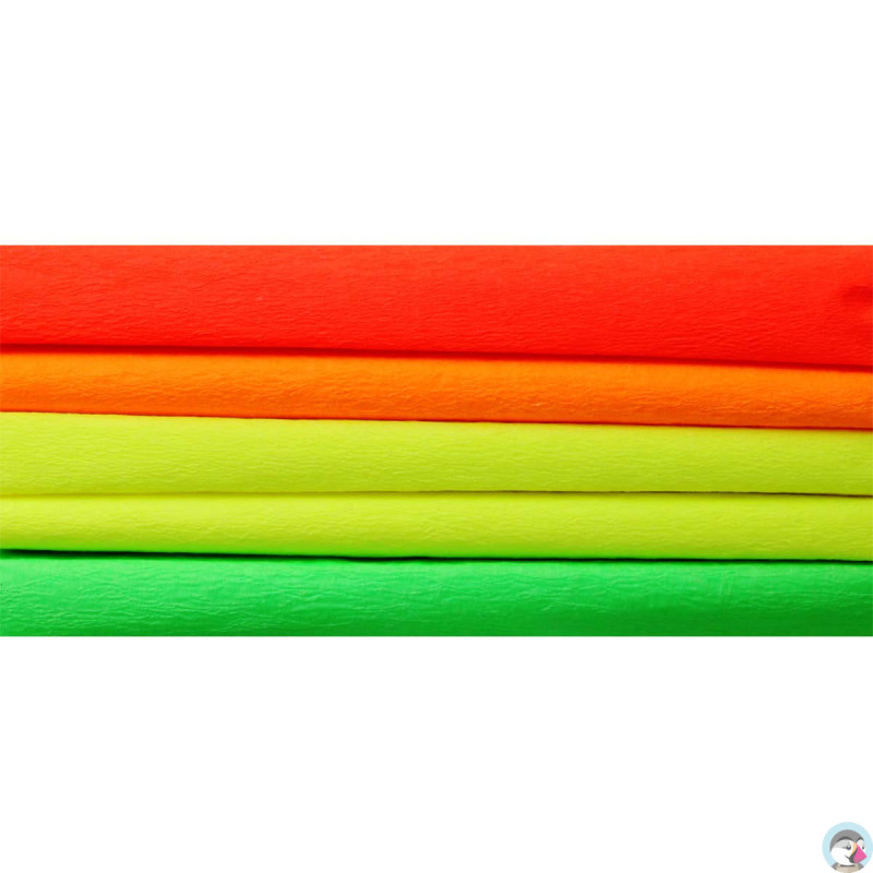 Bibuła marszczona 25x200cm fluo MIX 4kol 5 rolekHA 3640 2520-MIXflu