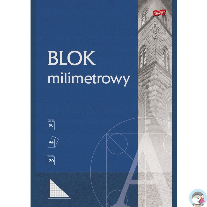 Blok milimetrowy Papier A4 20 kartek 90g UNIPAP