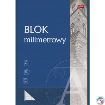 Blok milimetrowy Papier A4 20 kartek 90g UNIPAP
