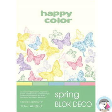 Blok DECO SPRING A4 20ark.170g. 5 kolorów HA 3817 2030-110 HAPPY COLOR