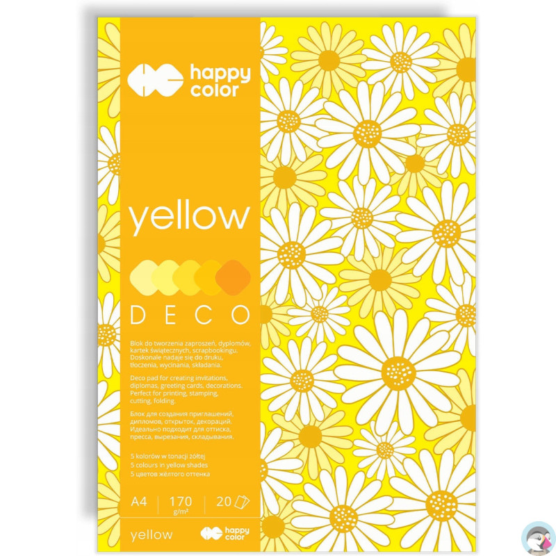 Blok A4 20k 170g 5 kolorów DECO YELLOW HA 3717 2030-012 HAPPY COLOR