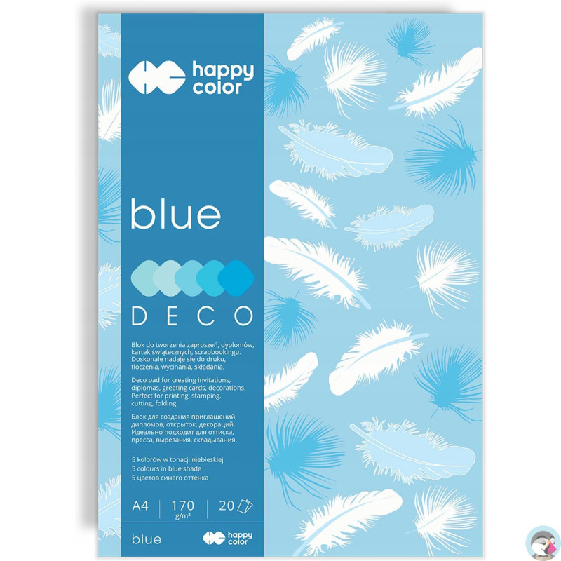 Blok A4 20k 170g 5 kolorów DECO BLUE HA 3717 2030-032 HAPPY COLOR