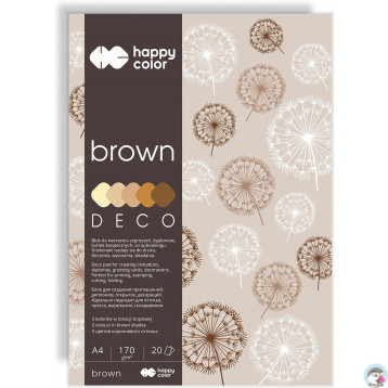 Blok A4 20k 170g 5 kolorów DECO BROWN HA 3717 2030-072 HAPPY COLOR