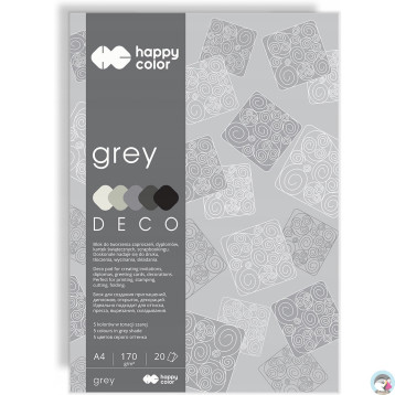 Blok A4 20k 170g 5 kolorów DECO GREY HA 3717 2030-082 HAPPY COLOR