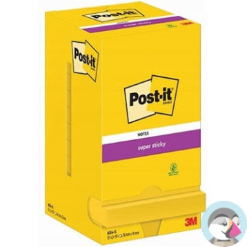 Bloczek samoprzylepny 76x76mm 90k żółty (12szt) SUPER STICKY POST-IT 654-S 3M