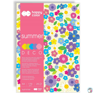 Blok A4 20k 170g 5 kolorów DECO SUMMER HA 3817 2030-120 HAPPY COLOR