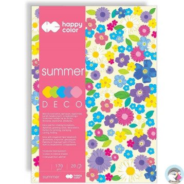 Blok DECO SUMMER A5 20k 170g 5 kolorów HA3817 1520-120 HAPPY COLOR