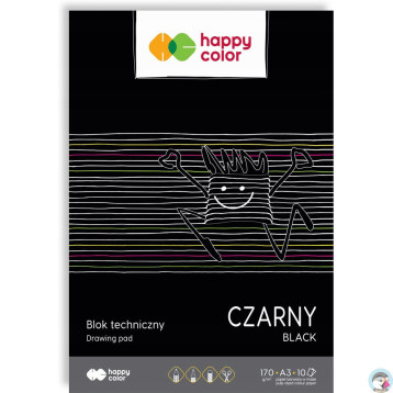 Blok techniczny A3 10k 170g czarny HA 3717 3040-9 HAPPY COLOR
