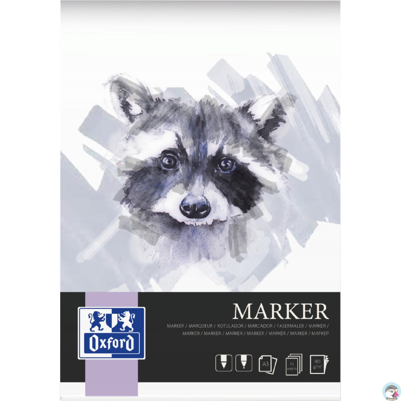 Blok artystyczny do markerów akwareli A3 15 kartek 180g 400166105 OXFORD