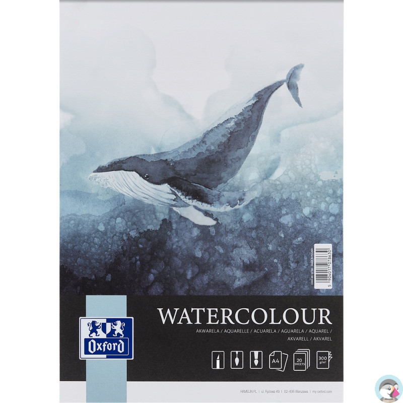 Blok do akwareli A4 20 kartek 300g 4-stronnie klejny ARTISTIC 400183972 OXFORD
