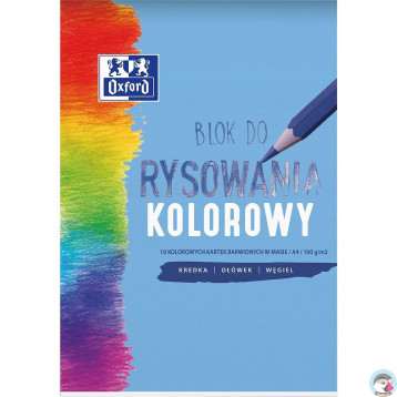 Blok rysunkowy szkolny A4 kolorowy 10 kartek 100g 400166069 OXFORD