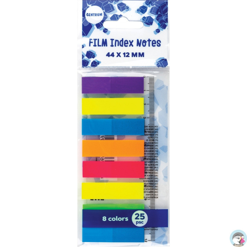 Zakładki indeksujące PET44x12mm 25k mix 8 kolorów 87409 CENTRUM