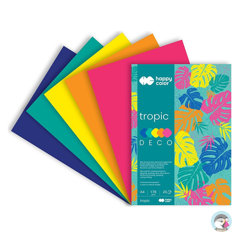 Blok DECO TROPIC A4 20k 170g 5 kolorów HA 3817 2030 HAPPY COLOR