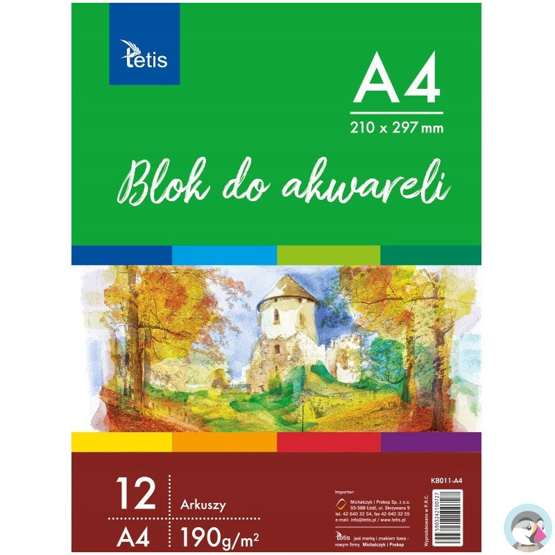 Blok do akwareli A4 12k 190g KB011-A4 TETIS